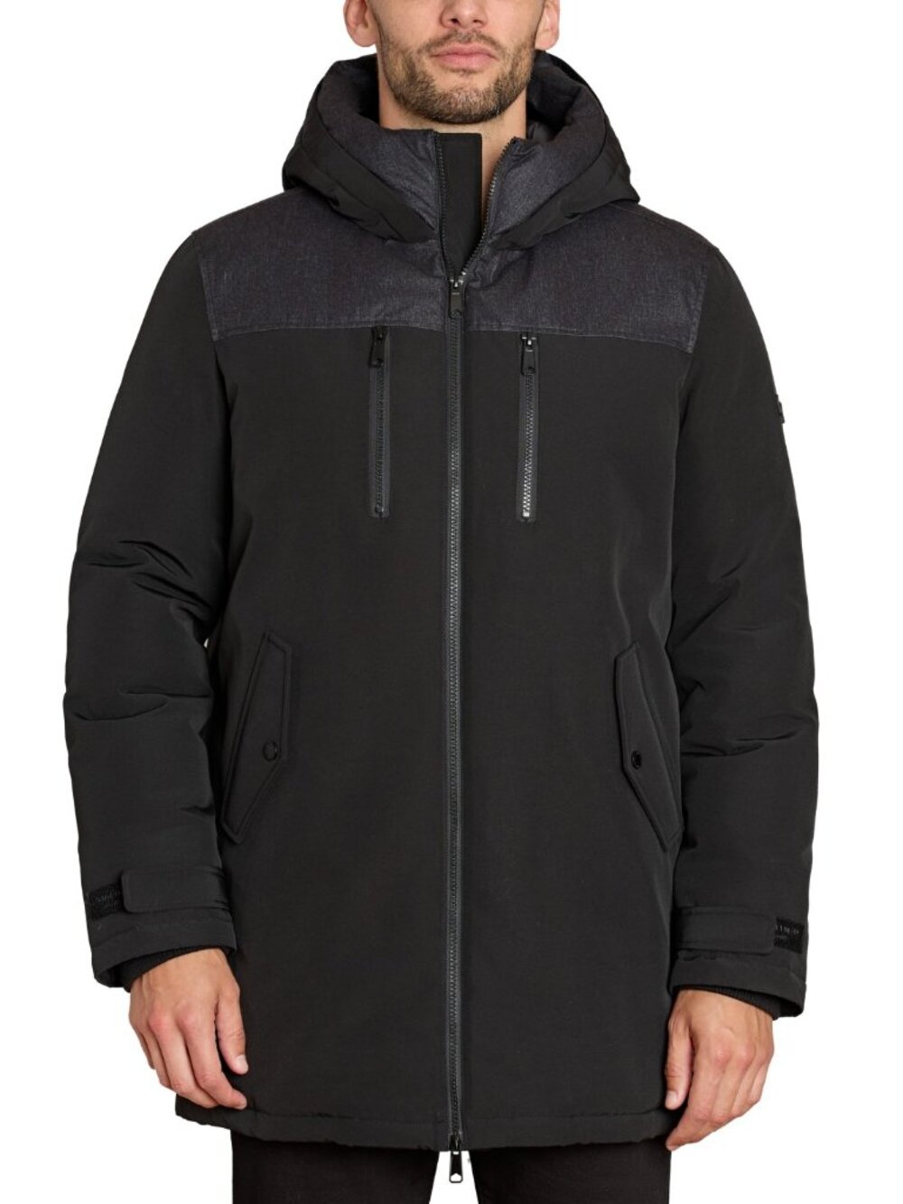 Sam Edelman Men's Expedition Wool Combo Parka - Black - Size M
